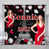 Lofaris Diamonds Petal Eiffel Tower Custom Name Grad Backdrop